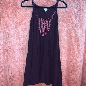 Embroidered Dark Purple Sundress
